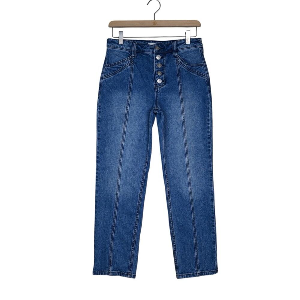 Cleo + Wolf Women's 27 High Rise Straight Jeans
